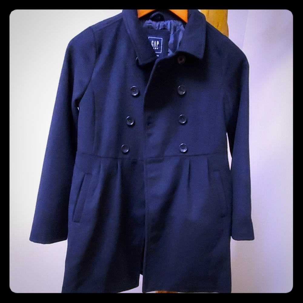 GAP Girls blue button down dress Coat